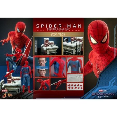 Hot Toys Spider-Man: No Way Home - Spider-Man (New Red and Blue Suit) 1:6  Scale Collectible Figure (Deluxe Version) - Toys Wonderland
