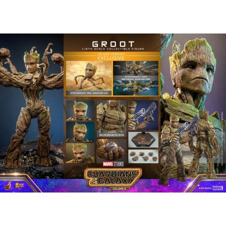 Hot Toys Movie Masterpiece - GROOT DELUXE - Je s'appelle Groot - I'm Groot  - Figurine Collector EURL